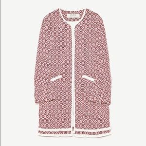Zara Frayed Printed Coat
